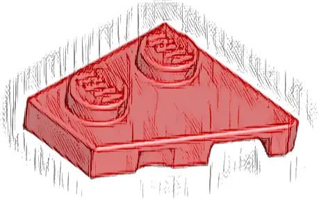 Wedge, Plate 2 x 2  Left