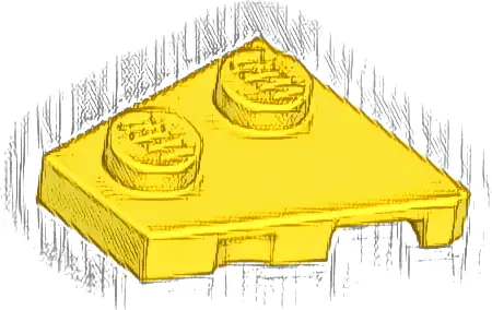 Wedge, Plate 2 x 2  Left