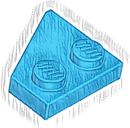 Wedge, Plate 2 x 2  Right