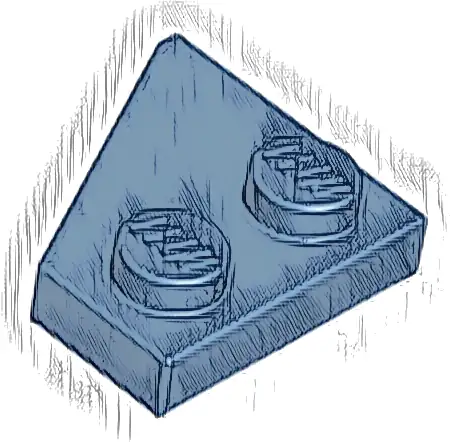 Wedge, Plate 2 x 2  Right