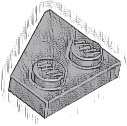 Wedge, Plate 2 x 2  Right