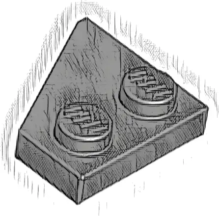 Wedge, Plate 2 x 2  Right