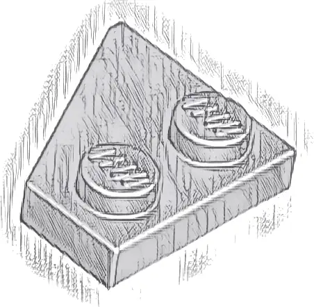 Wedge, Plate 2 x 2  Right