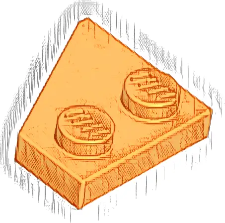 Wedge, Plate 2 x 2  Right