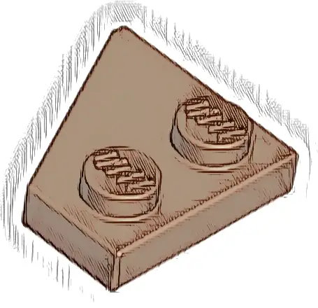 Wedge, Plate 2 x 2  Right