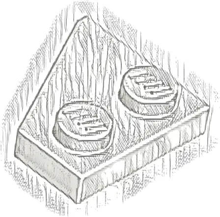 Wedge, Plate 2 x 2  Right
