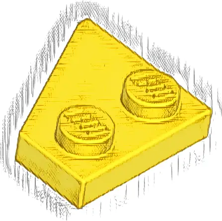 Wedge, Plate 2 x 2  Right