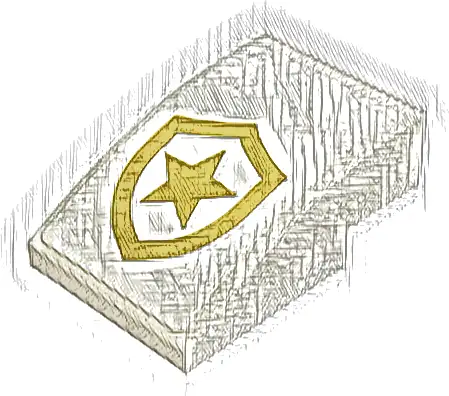 Slope, Curved 3 x 2 with Gold Police Star Badge Logo Pattern (Sticker) - Set 60316