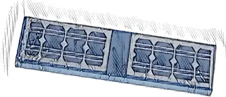 Tile 1 x 4 with Solar Panels Pattern
