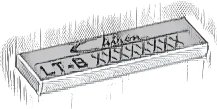 Tile 1 x 4 with 'Chiron LT-B' and Variable Code Pattern