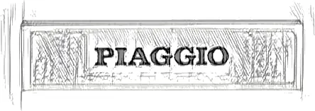 Tile 1 x 4 with Black 'PIAGGIO' Logo on White Background Pattern (Sticker) - Set 10298