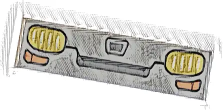 Tile 1 x 4 with Dark Bluish Gray Vehicle Grille and Yellow and Orange Headlights Pattern