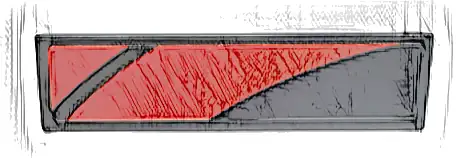 Tile 1 x 4 with Red Curved Stripes Pattern Model Right Side (Sticker) - Set 76916