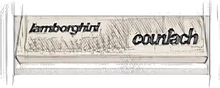 Tile 1 x 4 with Black 'lamborghini' and 'countach' Pattern (Sticker) - Set 76908