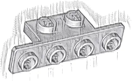 Bracket 1 x 2 - 1 x 4 with Rounded Corners