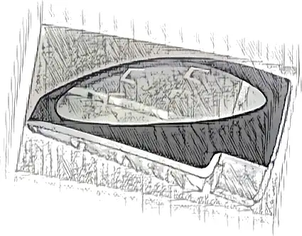 Technic, Panel Curved 5 x 3 x 2 Corner Quarter Ellipse, Right with Black and Silver Porsche GT4 e-Performance Headlight Pattern