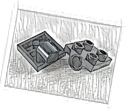 Plate, Modified 2 x 2 with Pin Hole