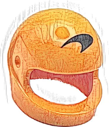 Minifigure, Headgear Helmet Motorcycle (Standard) with Black McLaren Logo Pattern