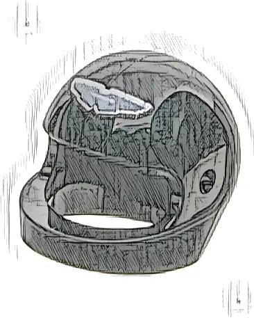 Minifigure, Headgear Helmet Motorcycle (Standard) with Silver and White Aston Martin Logo Pattern