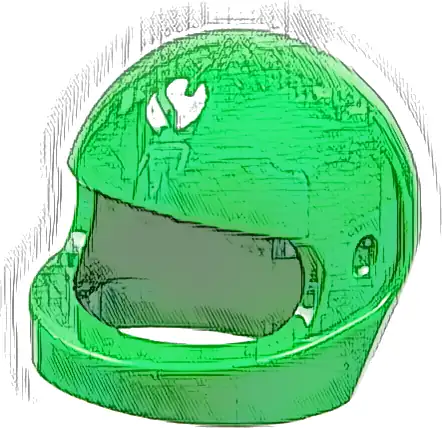 Minifigure, Headgear Helmet Motorcycle (Standard) with Sauber Formula 1 Logo Partial Capital Letter S on White Circle Pattern