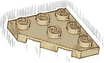 Wedge, Plate 3 x 3 Cut Corner