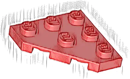 Wedge, Plate 3 x 3 Cut Corner