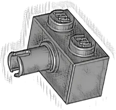 Brick, Modified 1 x 2 with Pin