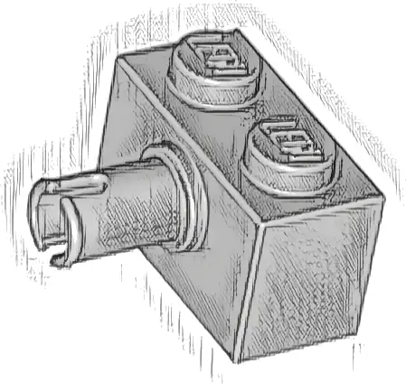 Brick, Modified 1 x 2 with Pin