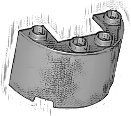 Cylinder Half 2 x 4 x 2 with 1 x 2 Cutout
