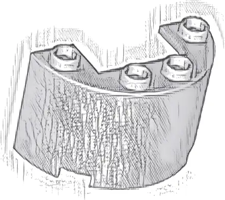 Cylinder Half 2 x 4 x 2 with 1 x 2 Cutout
