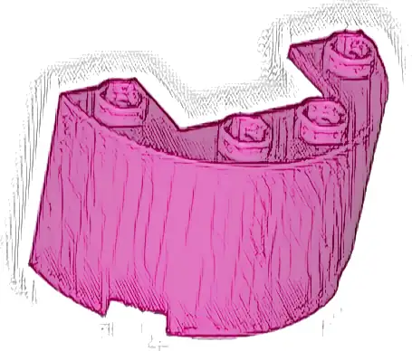 Cylinder Half 2 x 4 x 2 with 1 x 2 Cutout