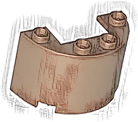 Cylinder Half 2 x 4 x 2 with 1 x 2 Cutout