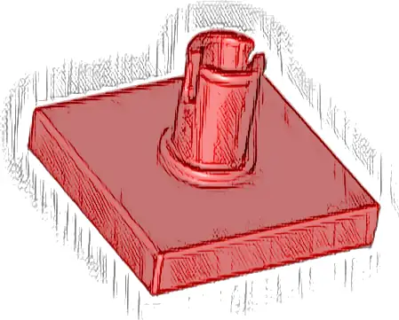 Tile, Modified 2 x 2 with Pin