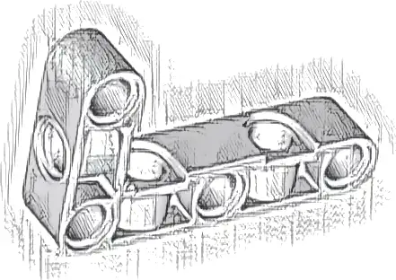 Technic, Liftarm, Modified Perpendicular Holes Bent Thick L-Shape 3 x 5