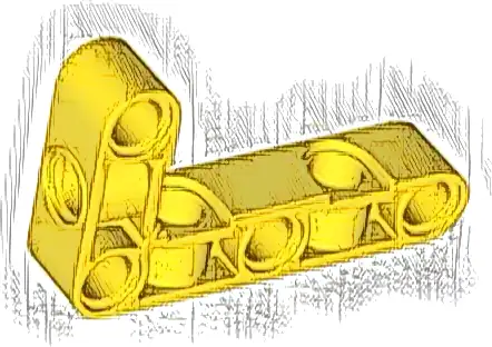 Technic, Liftarm, Modified Perpendicular Holes Bent Thick L-Shape 3 x 5