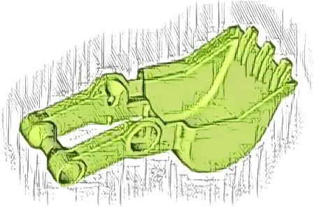 Duplo Digger Bucket, Small with Arm - 3 teeth