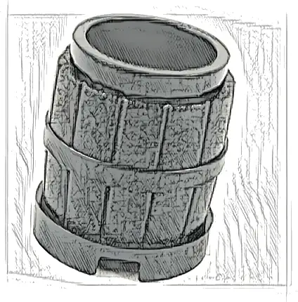 Container, Barrel 2 x 2 x 2