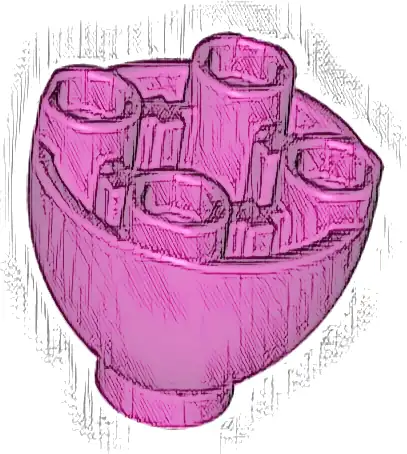 Brick, Round 2 x 2 Dome Bottom with Studs