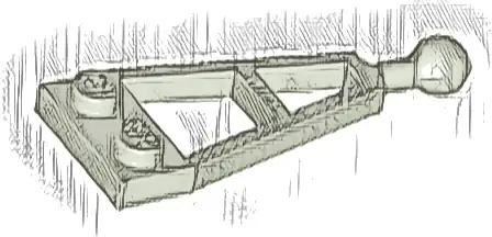 Plate, Modified 1 x 2 with Long Tow Ball