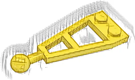 Plate, Modified 1 x 2 with Long Tow Ball