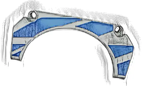 Technic, Panel Car Mudguard Arched #32 11 x 2 x 5 Straight Top with Blue Racing Stripes Pattern Model Left Side