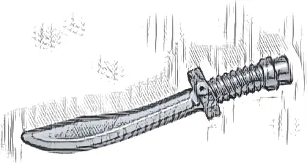 Minifigure, Weapon Sword, Saber / Dao Curved Blade and Hilt with Bar End