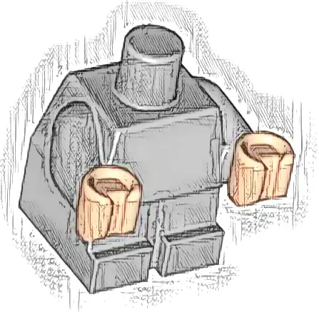 Body Baby / Toddler with Fixed Arms with Molded Light Nougat Hands Pattern