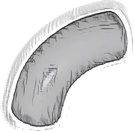 Brick, Round Tube 1 x 1 d. 90 degrees Elbow Macaroni - No Stud - Type 2 - Axle Hole