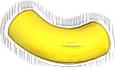 Brick, Round Tube 1 x 1 d. 90 degrees Elbow Macaroni - No Stud - Type 2 - Axle Hole
