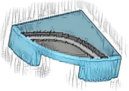 Tile, Round 1 x 1 Quarter with Black and Silver Curved Lines Pattern