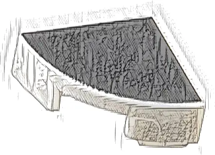 Tile, Round 1 x 1 Quarter with Black Surface Pattern