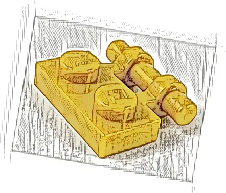 Plate, Modified 1 x 2 with Bar Handle on Side - Free Ends