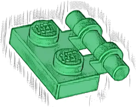 Plate, Modified 1 x 2 with Bar Handle on Side - Free Ends