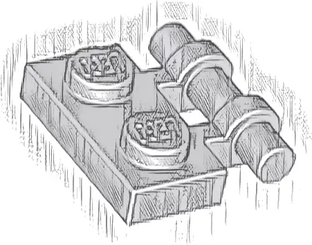 Plate, Modified 1 x 2 with Bar Handle on Side - Free Ends
